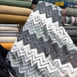 پارچه بهاره و تابستانه میسونی کره ای طرح متوسط رنگ طوسی سبز و طوسی سفید