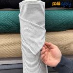 پارچه جین متوسط راه راه سفید مشکی راه ریز