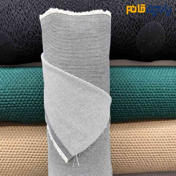 پارچه جین متوسط راه راه مشکی سفید راه ریز