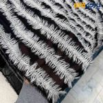 پارچه مجلسی تور کتان کره ای زمینه حریر مشکی ریشه سفید