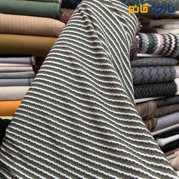 پارچه بهاره و تابستانه میسونی کره ای رنگ خاص سبز زیتونی و طوسی کش