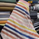 پارچه بهاره و تابستانه میسونی کره ای لطیف راه راه رنگی با کرم