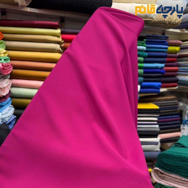 پارچه مجلسی کرپ ساده اندونزی رنگ سرخابی (سیکلمه) عرض ۱۵۰