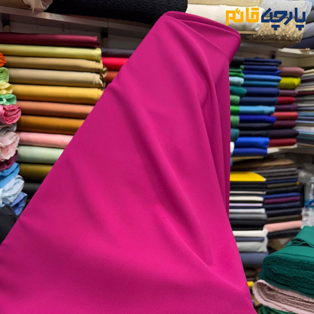 پارچه مجلسی کرپ ساده اندونزی رنگ سرخابی (سیکلمه) عرض ۱۵۰