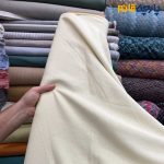 پارچه بهاره تابستانه لینن ساده سفارشی رنگ لیمویی کره ای عرض ۱۴۵