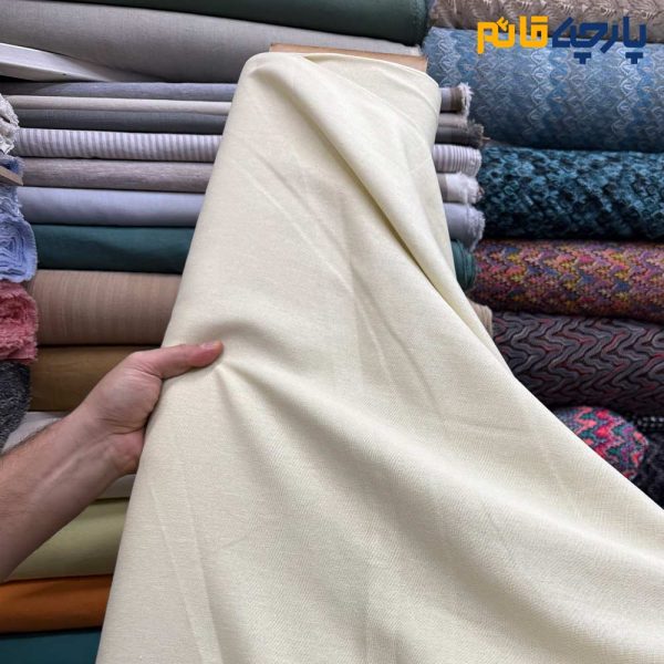 پارچه بهاره تابستانه لینن ساده سفارشی رنگ لیمویی کره ای عرض ۱۴۵