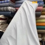 پارچه بهاره تابستانه لینن سفارشی ساده ریزشی رنگ آبی روشن ملایم عرض ۱۵۰