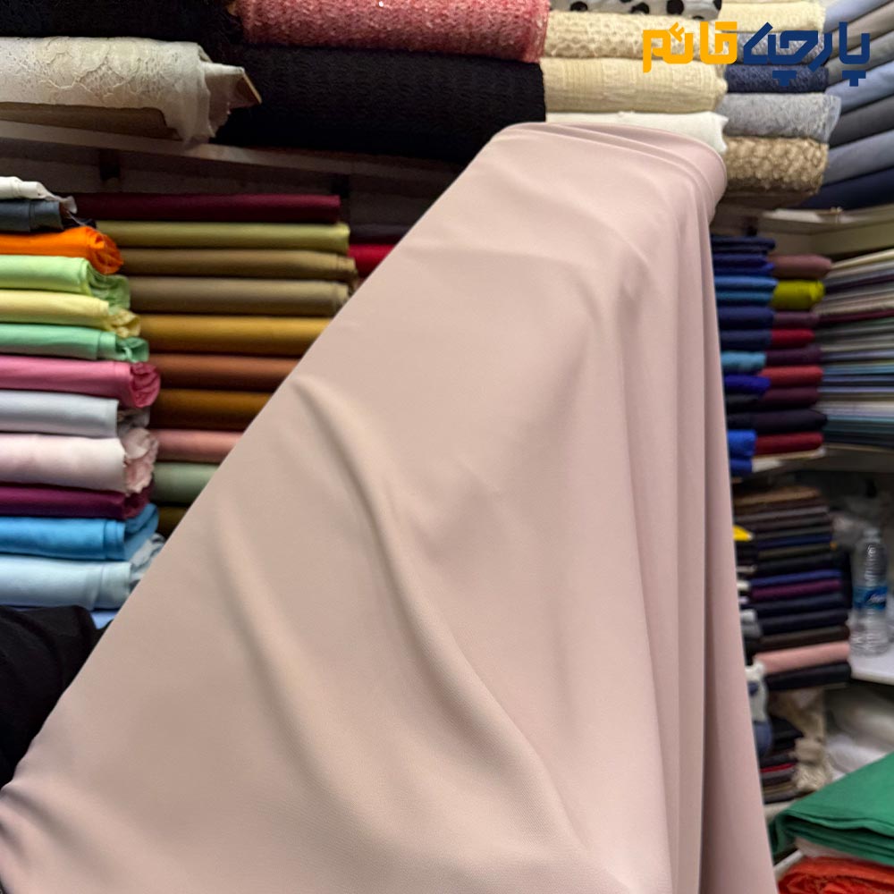 پارچه مجلسی کرپ ساده اندونزی رنگ صورتی پنککی
