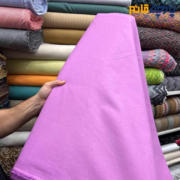 پارچه بهاره تابستانه لینن ساده رنگ ارغوانی عرض ۱۵۰