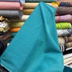 پارچه بهاره تابستانه لینن ساده رنگ سبز آبی عرض ۱۵۰