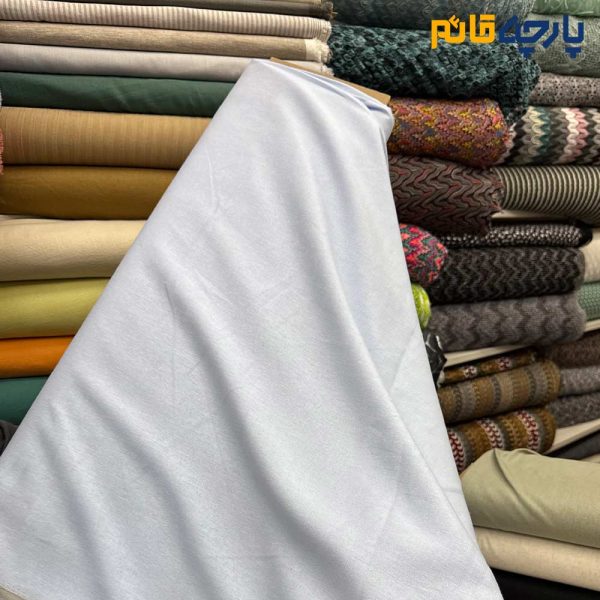 پارچه بهاره تابستانه لینن ساده سفارشی رنگ آبی آسمانی پاستیلی عرض ۱۴۵