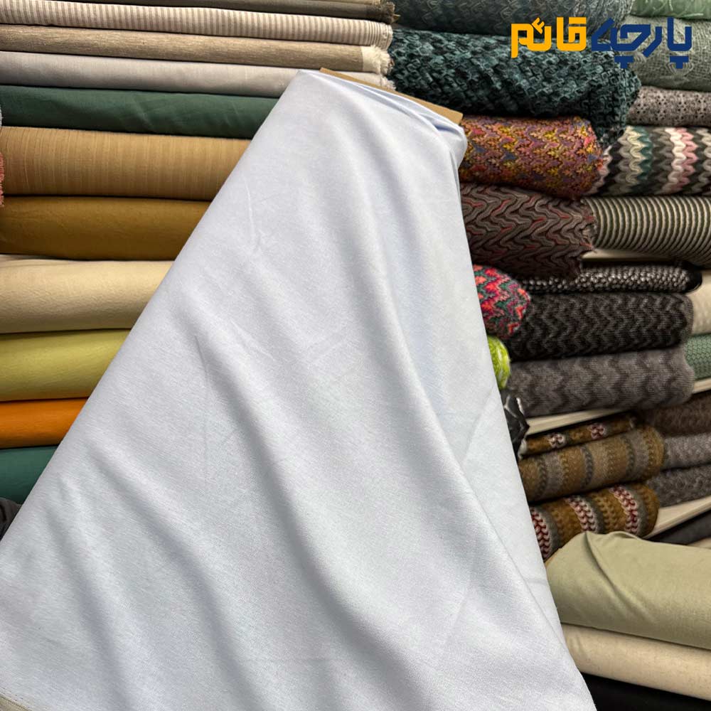 پارچه بهاره تابستانه لینن ساده سفارشی رنگ آبی آسمانی پاستیلی عرض ۱۴۵