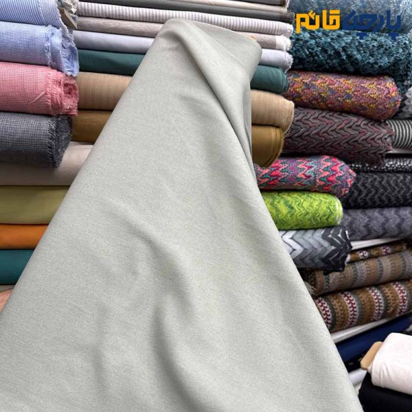 پارچه بهاره تابستانه لینن ساده سفارشی رنگ زیتونی کرم روشن عرض ۱۴۵