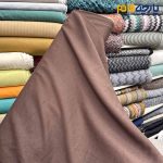پارچه بهاره تابستانه لینن ساده سفارشی رنگ قهوه ای سوخته عرض ۱۴۵