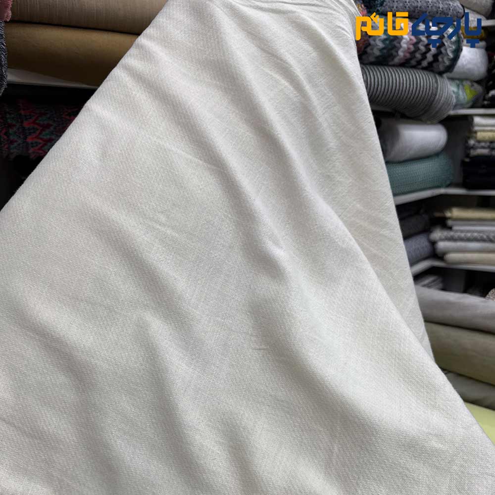 پارچه بهاره تابستانه لینن ساده رنگ کرم روشن عرض ۱۵۰