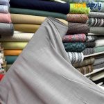 پارچه لینن ساده کرشه رنگ طوسی روشن