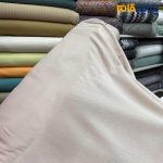 پارچه لینن ساده کرشه رنگ کرم روشن
