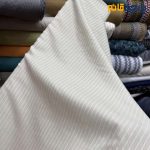 پارچه لینن طرحدار طرح از خود راه راه رنگ کرم خاص متوسط