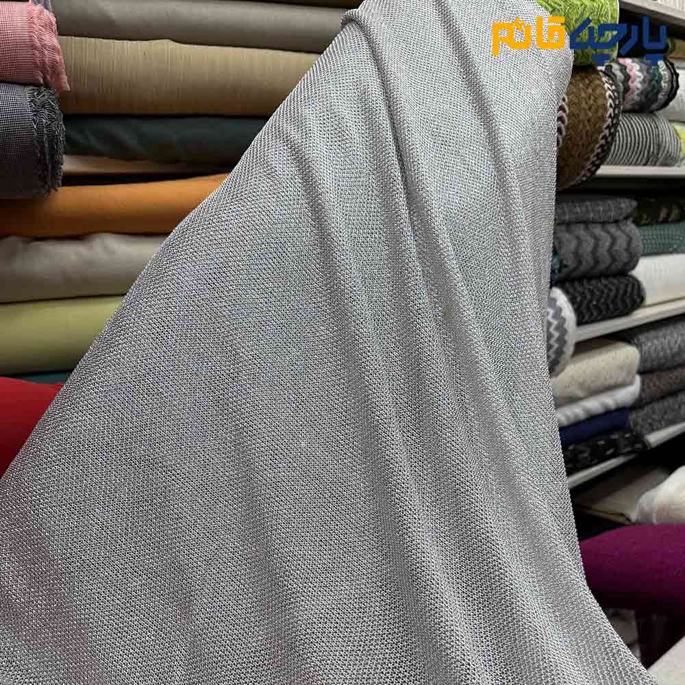 پارچه مجلسی دانتل لمه ایتالیایی رنگ طوسی نقره ای
