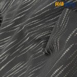 پارچه مجلسی ژاکارد نخ خاص ۲ رو رنگ مشکی طرح خطی عرض ۱۵۰