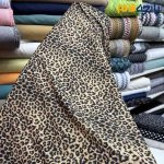 پارچه تابستانه کرپ نخ طرح پلنگی ریز