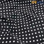 کرپ نخ کره ای خالدار متوسط زمینه مشکی خال سفید