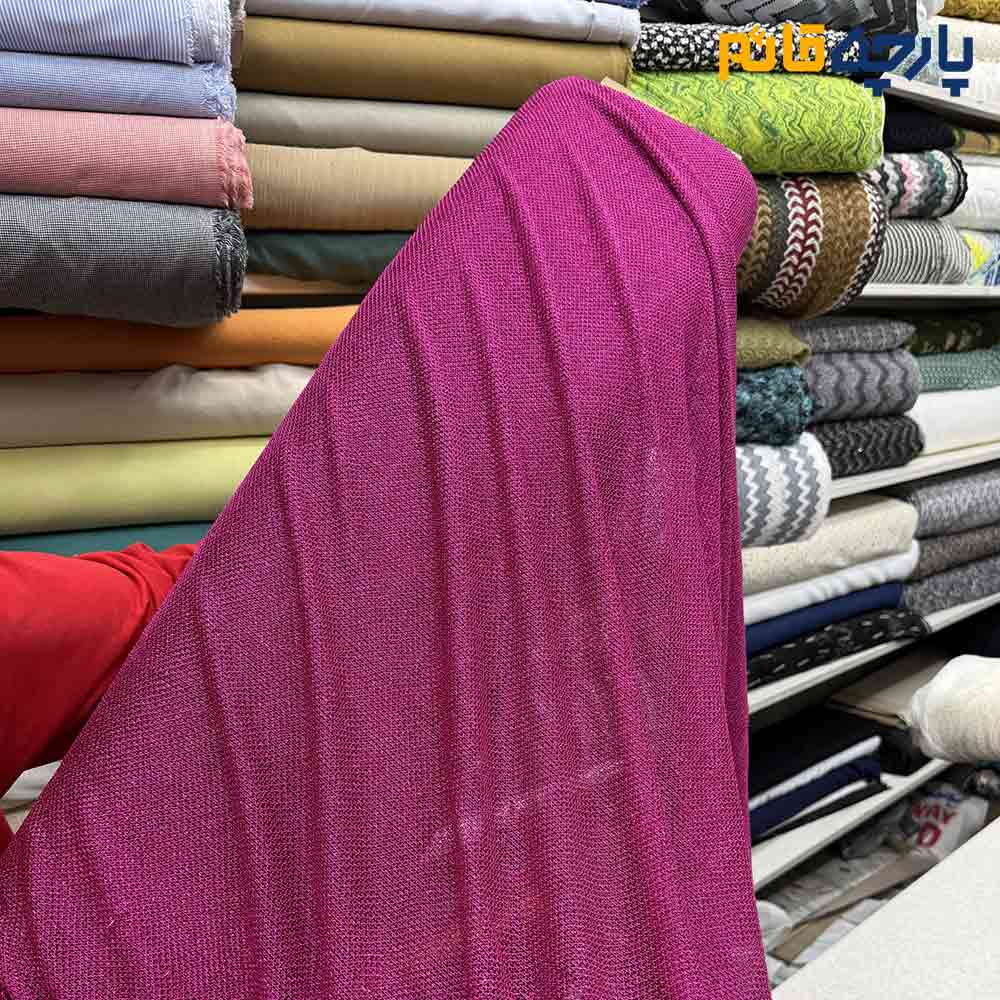 پارچه مجلسی دانتل لمه ایتالیایی رنگ ارغوانی عرض ۱۸۰