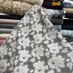پارچه مجلسی تور کتان خاص رنگ طوسی اسموکی ۲ رو برجسته