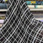 پارچه مجلسی تور کتان طرح بنکا رنگ مشکی طرح رنگی