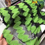 پارچه بهاره و تابستانه میسونی طرح خاص مشکی سبز روشن