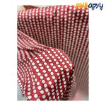 پارچه بهاره و تابستانه کرپ نخ خالدار زمینه قرمز