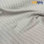 پارچه پاییزه زمستانه لینن پاییزه دیپلمات رنگ کرم روشن خط مشکی