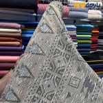 پارچه پاییزه و زمستانه بافت تریکو طرح موناکو رنگ کرم طلایی