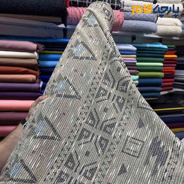 پارچه پاییزه و زمستانه بافت تریکو طرح موناکو رنگ کرم طلایی