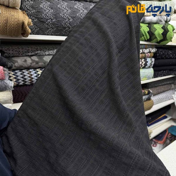 پارچه بهاره و تابستانه لینن کوک‌دوزی مشکی
