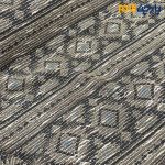 پارچه پاییزه و زمستانه بافت تریکو طرح موناکو ریز رنگ کرم طلایی با آبی
